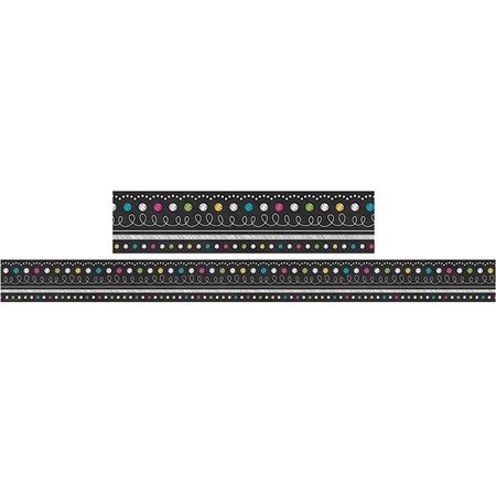 TEACHER CREATED RESOURCES Teacher Created Resources TCR5619-6 Chalkboard Brights Straight Border Trim - Pack of 6 TCR5619-6